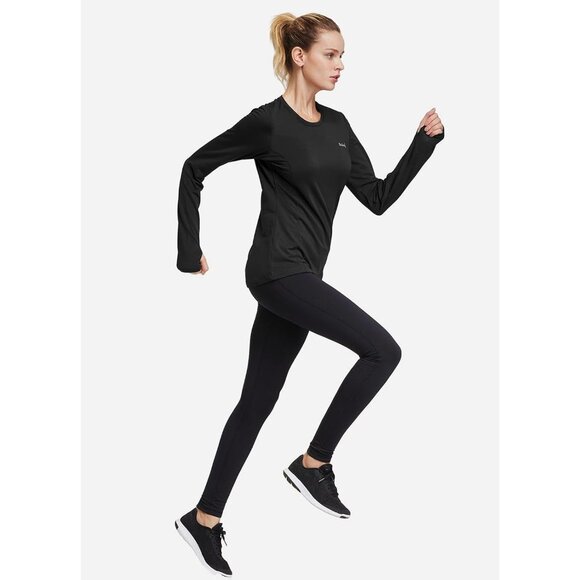 Women’s Thermal Fleece Long Sleeve Top with Zip Pocket for Running & Outdoors - Picture 6 of 9